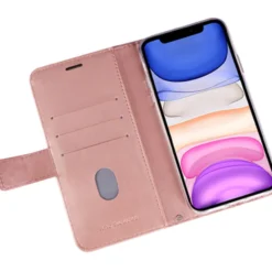 Lompakkolaukku Mobia iPhone 14 ruusukulta