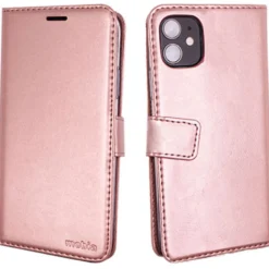 Lompakkolaukku Mobia iPhone 14 ruusukulta