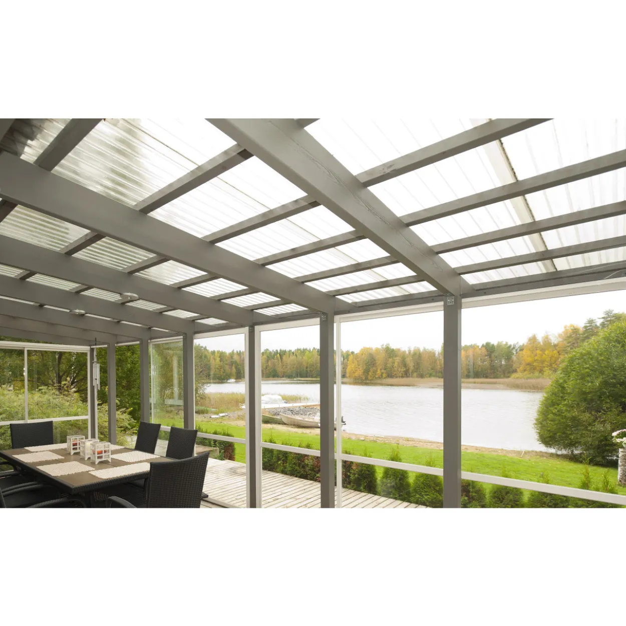Valokate Keraplast PC Sun trapetsilevy 0,8 mm savunharmaa 1040 x 3500 mm